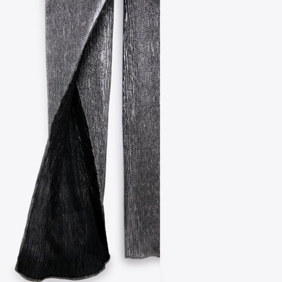 BLOGGER'S FAVE! Zara Limited Edition Sparkly Silver Wrap Front Pants SZ XS NWT - Picture 14 of 14